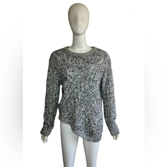 C/Meo Collective Women Sweater Crew Neck Melange Gray Cotton Blend Sz Small S - Picture 2 of 10